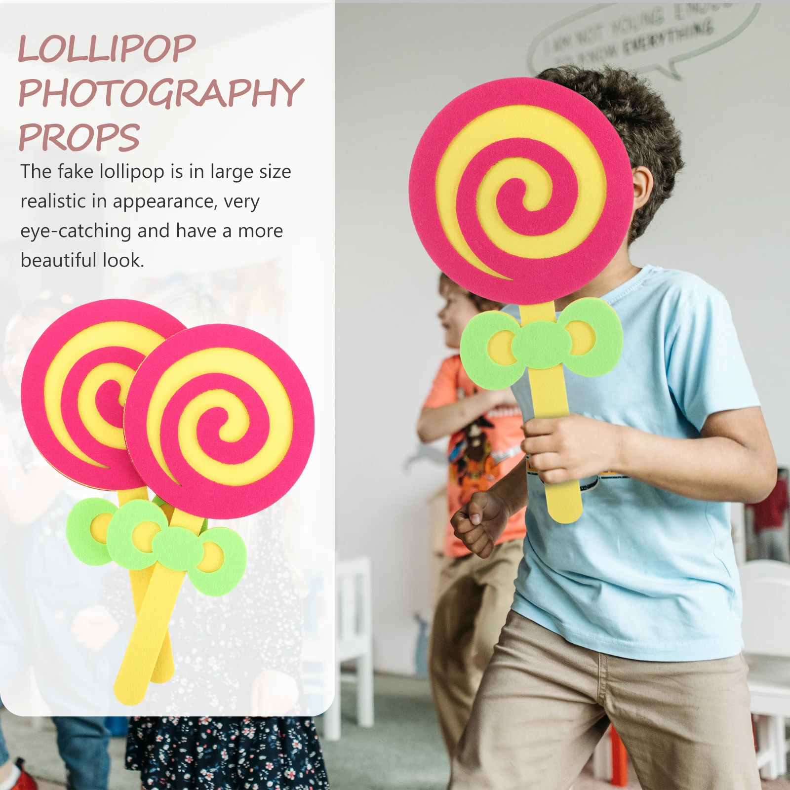 

2 Pcs Lollipop Props Decoration Lollipops Decorative Party Photo Booth Fake Food