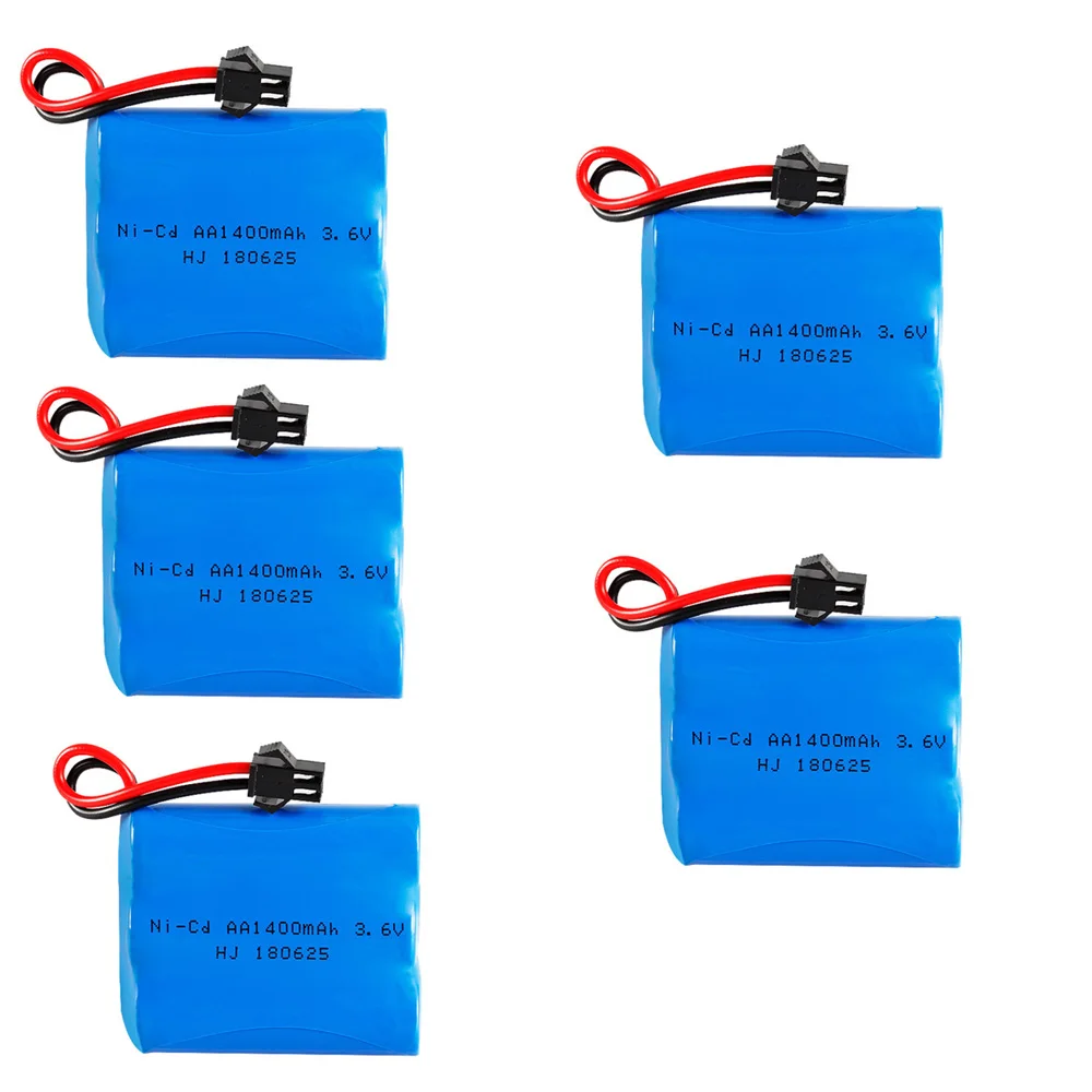 バッテリーパック5個3.6v,1400mah,ni-cd,aa 3.6v,1400mah,rc玩具,車,ボート,戦車,トラック,電車,smプラグモデル用