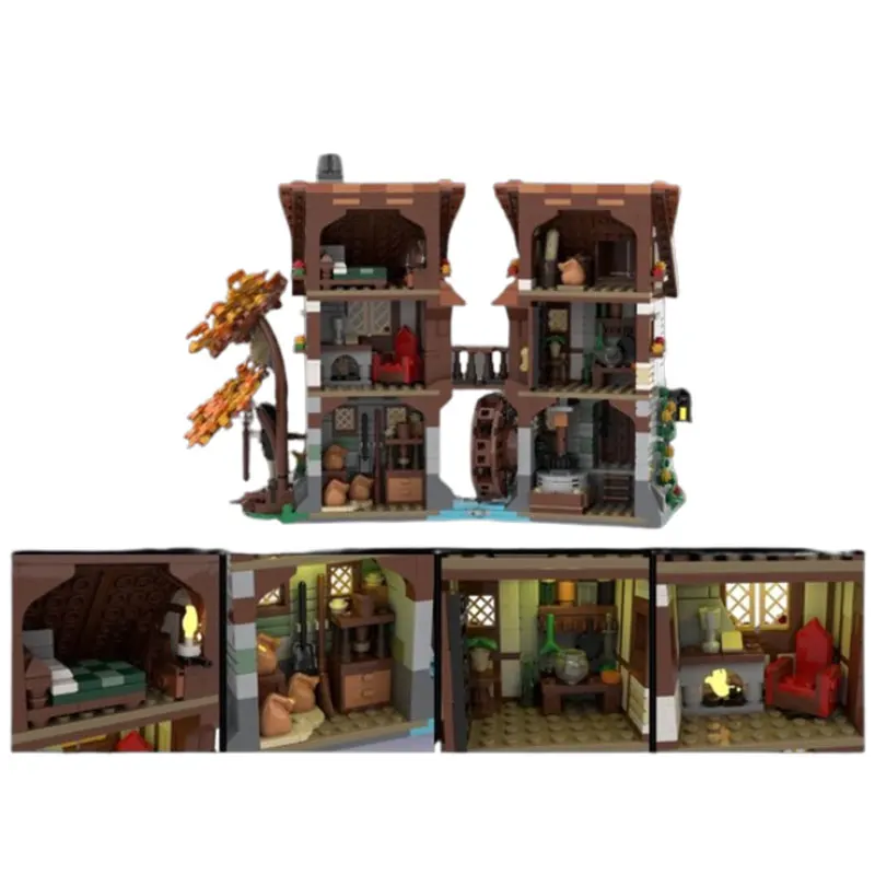 

In stock: MOC-1236pcs Medieval Castle Small Particle Building Blocks Educational Toy Model Gift Set and Display Piece