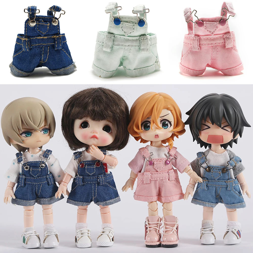 Ob11 Doll Fashion Denim Jeans Overalls Kawaii Doll Clothes Accessories For Ob11,Molly, Gsc,1/12 Bjd,Body9,Ymy,Ddf Obitsu 11 Doll