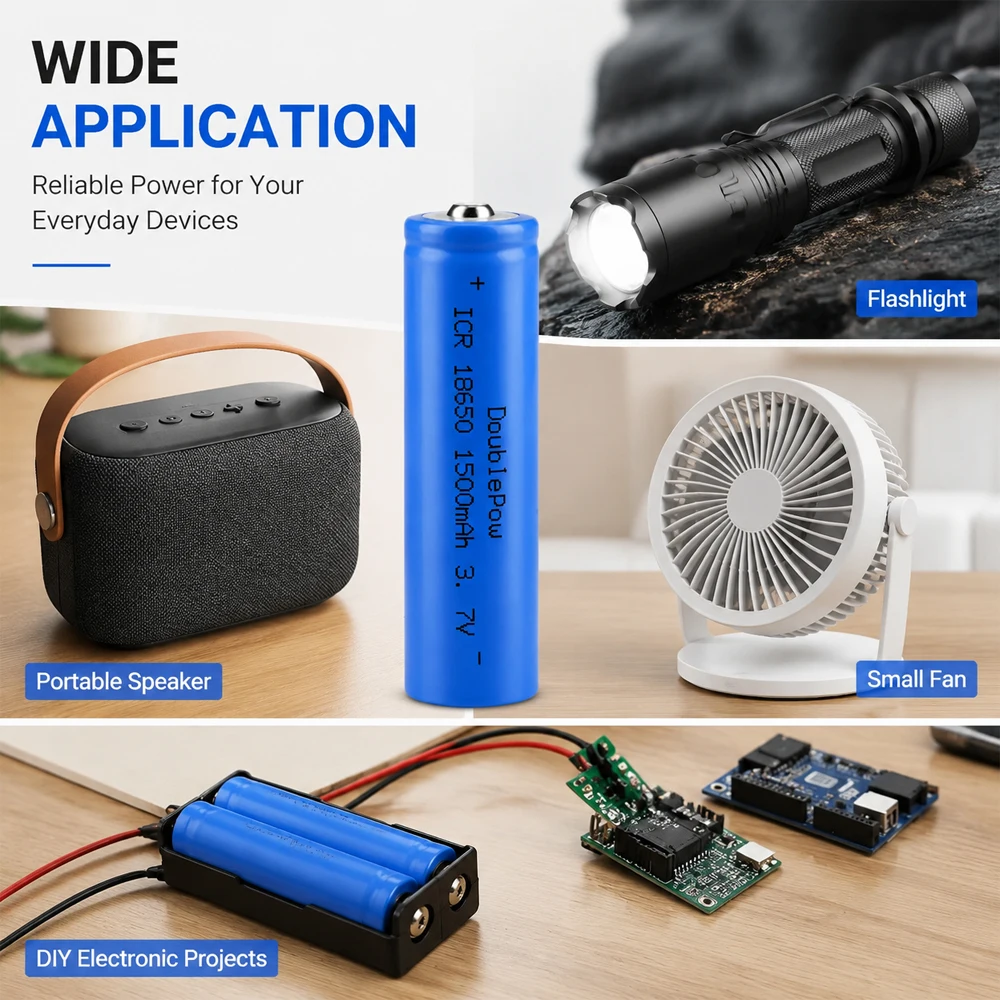 1-20 SZT. Bateria litowa 18650 3,7V 1500mAh do wielokrotnego ładowania, odpowiednia do golarki, głośnika, masażera, urządzenia do rozpylania kosmetyków, myszy — zdjęcie produktu 6