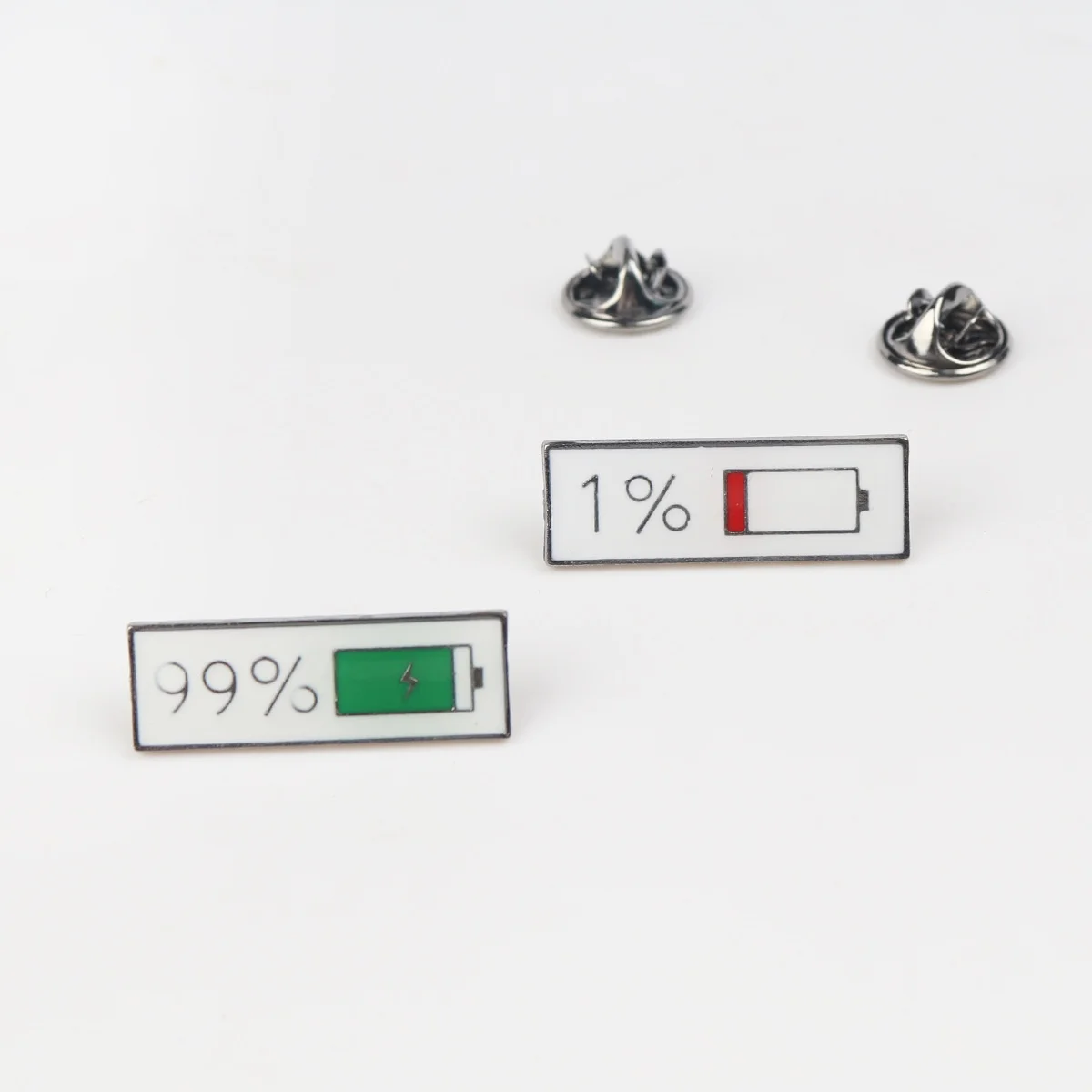 Enamel Pin 1% 99% Electricity Quantity Brooch Buckle Golden Metal Badge Bag Clothes Lapel Brooches For Women Men Kids Gifts