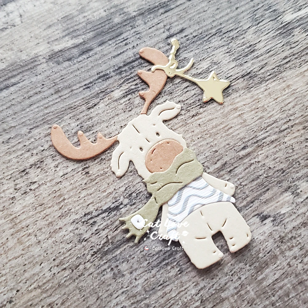 Catlove Niedliche Weihnachtstiere Metall-Stanzformen Scrapbooking-Schablone Stanzwerkzeug für Kartenherstellung DIY-Handwerk Prägung Neue Stanzformen – Detail 6