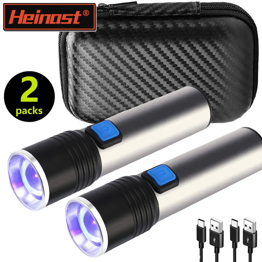 

Portable USB Charging Ultraviolet Flashlights UV Flashlight telescopic zoom Torch Lamps Pet Urine Detector Hunting UV Light