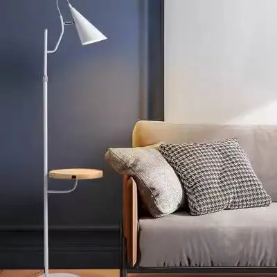 Nordic Vertical Coffee Table Tray Wireless Charging Modern Minimalist Bedside Floor Lamp