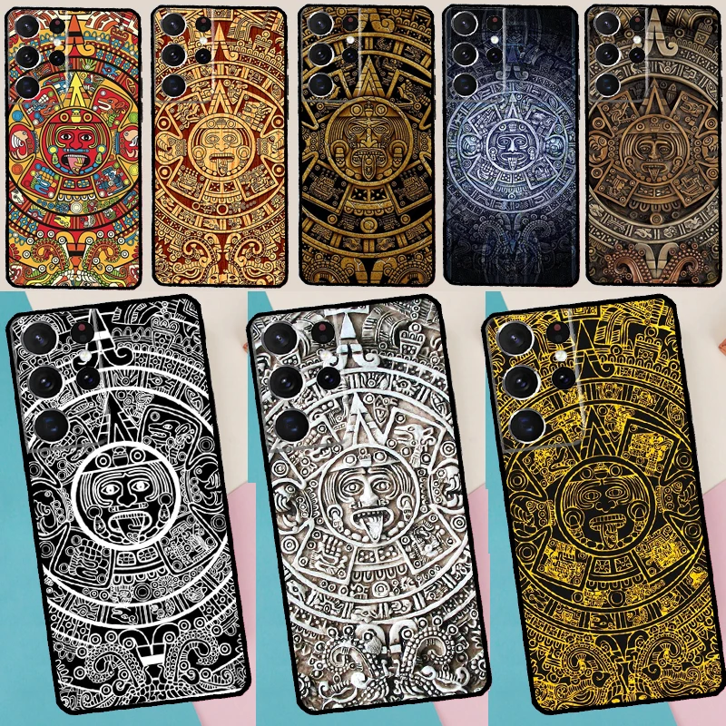 Mayan Calendar Case For Samsung Galaxy S26 Ultra S25 S23 S22 S21 S24 Ultra S10 S20 Plus S25 FE Cover Coque