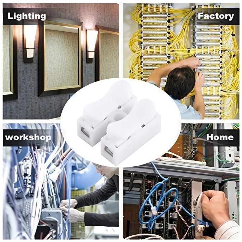 55 صندوقًا، موصلات طرفية سريعة، موصلات دفع، موصلات إضاءة LED مثبطة للهب ثنائية الدبوس