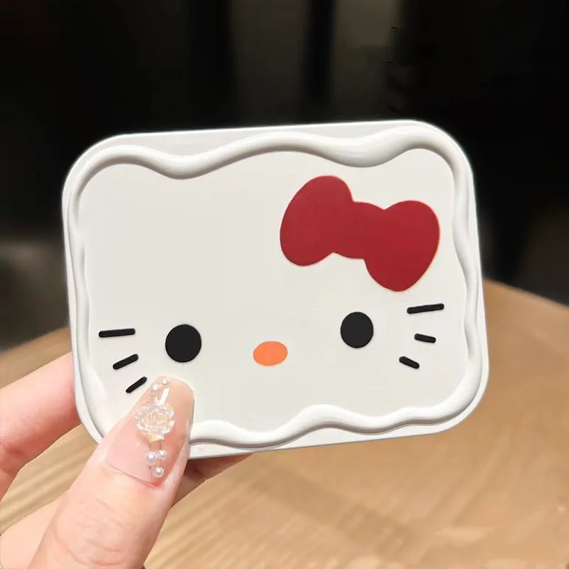 Hello Kitty Butterfly Handheld Folding Makeup Mirror Cartoon Cute Student Small Mirror Portable Makeup Mirror Comb One Piece