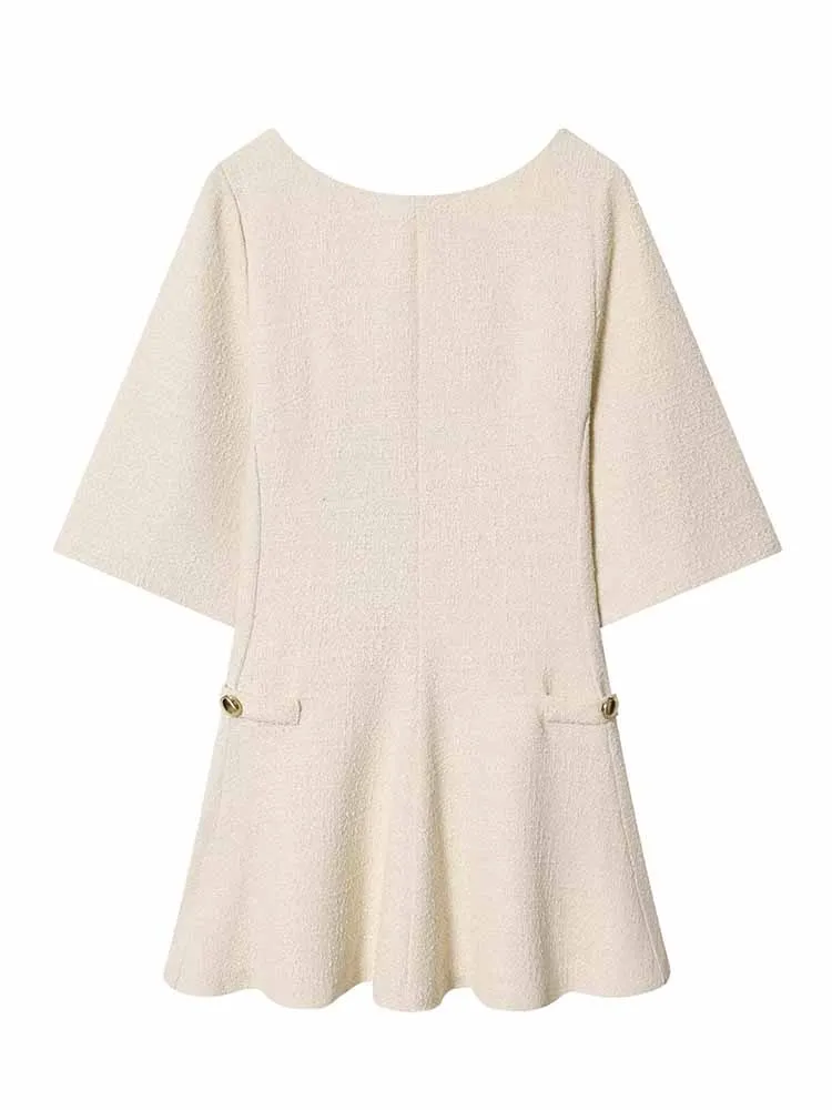 HH nouvelle femme été tendance mode col en V sans manches à pois motif décoration fronde robe courte femme douce robe Sexy