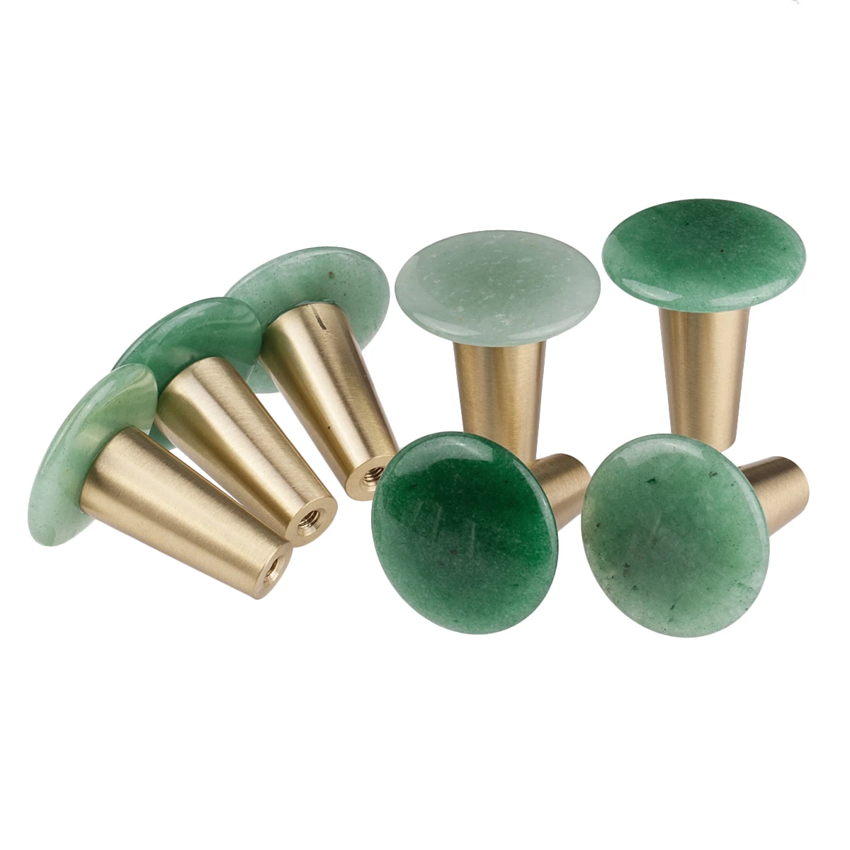 

Natural Green Aventurine Drawer Knobs Stone Pull Handles For Dresser Wardrobe Wall Hanger For Kitchen Bathroom Furniture Decor