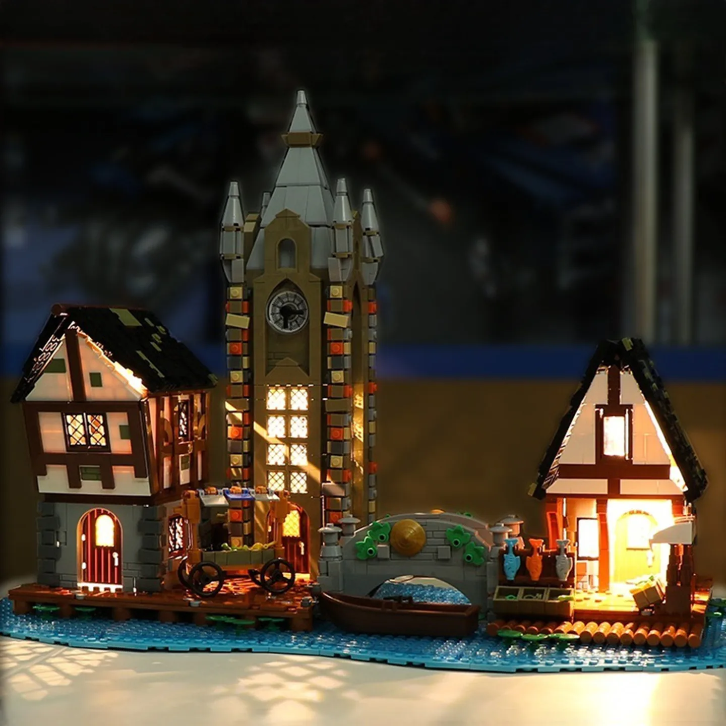 

JX89150 Medieval Market Building Blocks City Architecture Display Model Small Particles Puzzle Toy 3335pcs