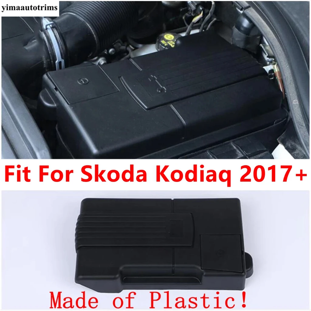 Engine Battery Full Positive Negative Electrode Waterproof Dustproof Protective Cover Accessories For Skoda Kodiaq 2017 - 2023