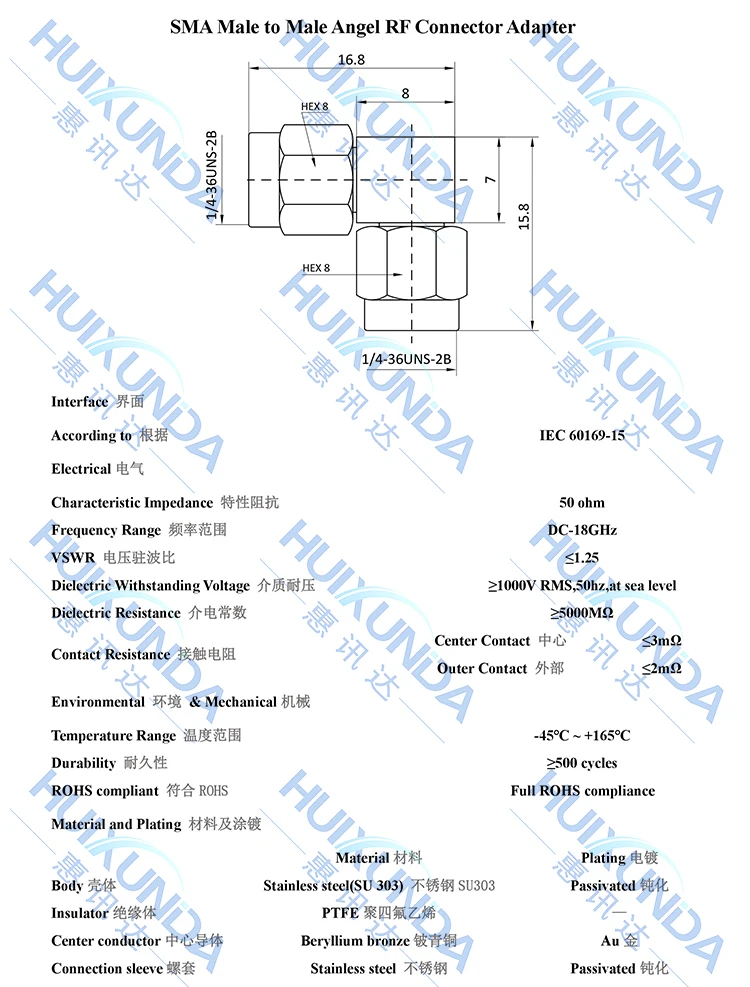 SMA-JWJG Stainless Steel 18G Test Adapter SMA Male 90 Degree Right Angle Connector SMA-JJWG