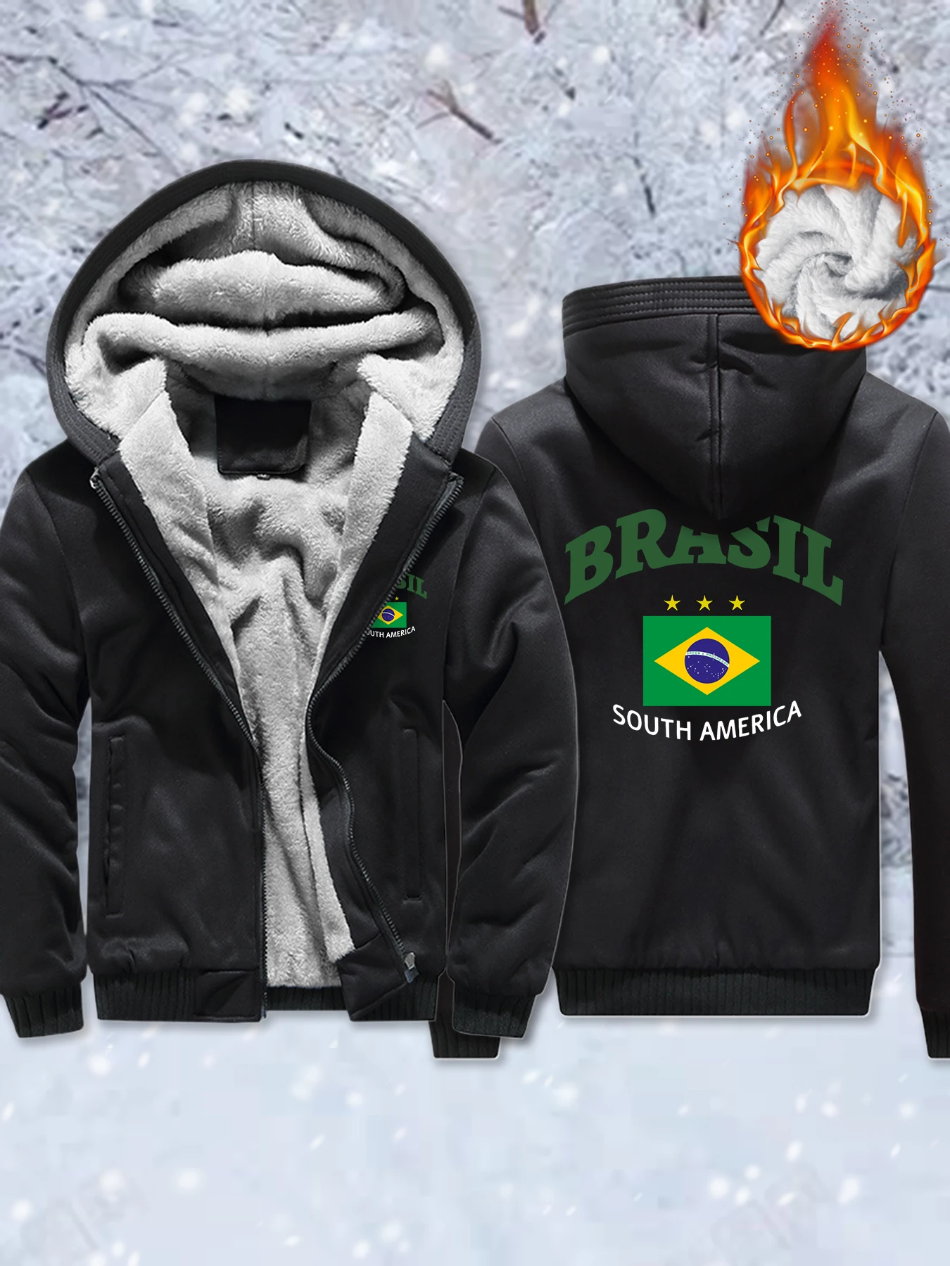 

Бразильский городской флаг Южная Америка с принтом утепленные пальто мужские негабаритные толстовки на молнии с карманами зимняя теплая уличная камуфляжная куртка