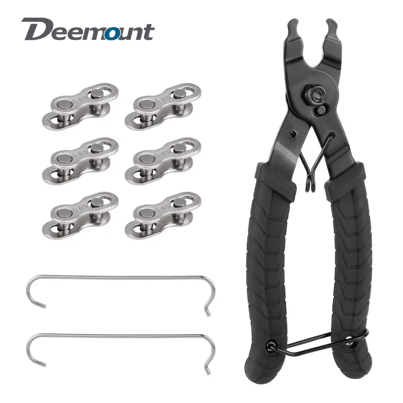 

6 Pairs Bicycle Magic Buckle & 6-12s Bicycle Chain Missing Link Connector Plier Quick Remove Install Tool MTB Accessories