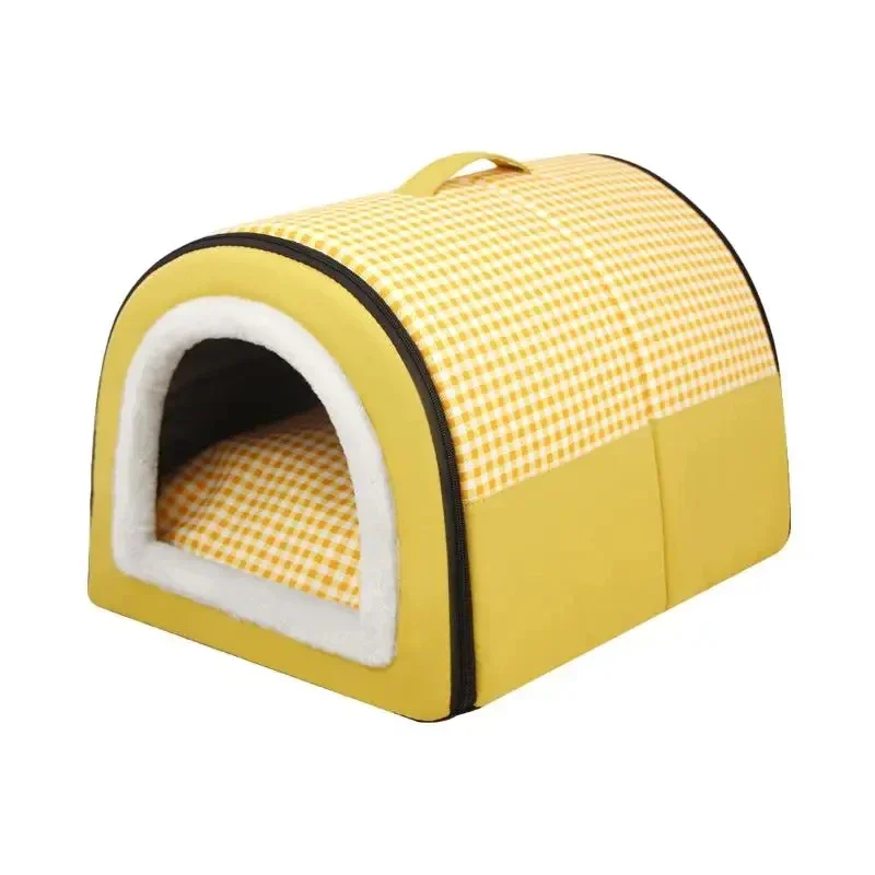 Enclosed Warm Dog Bed for Small Medium Dogs Foldable Waterproof Dog Cave House Removable Cat Nest Basket Pet Supplies