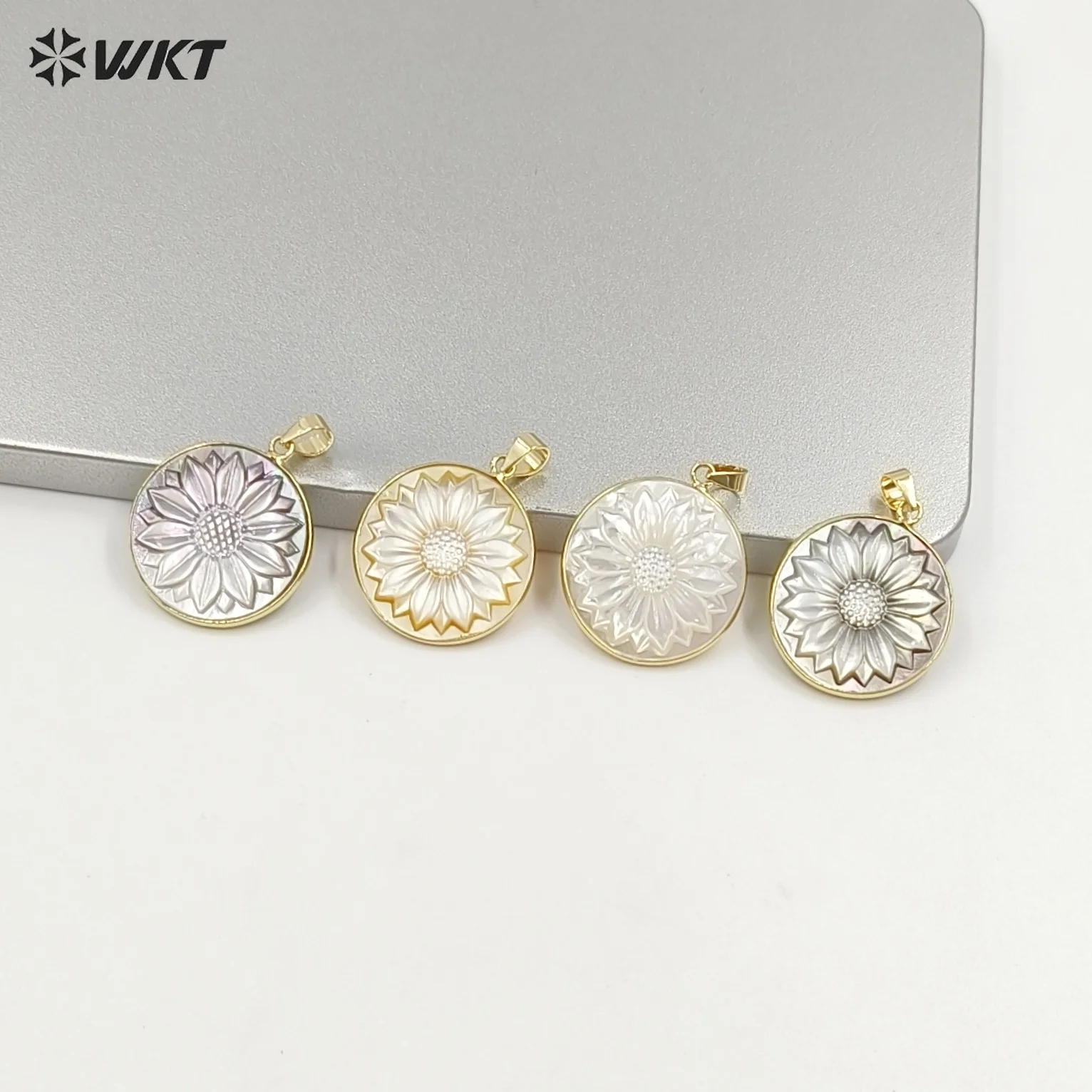 

WT-JP417 Популярный изысканный очаровательный кулон из натуральной ракушки с ручной резьбой в форме цветка, высококачественные ювелирные аксессуары