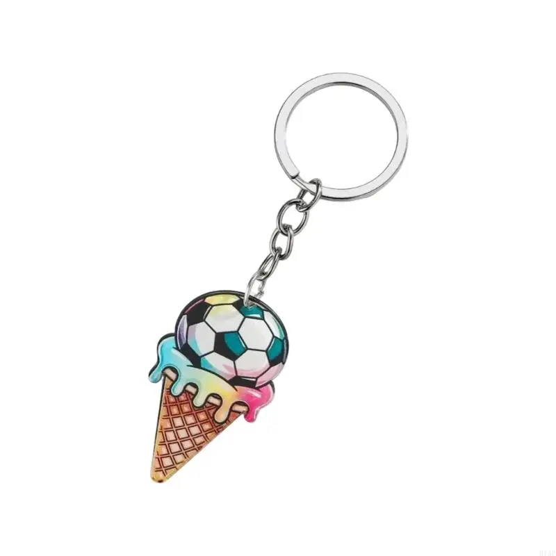 91AF Holder Shatterproof Acrylic Football Shaped Keychain Collectible Accessory