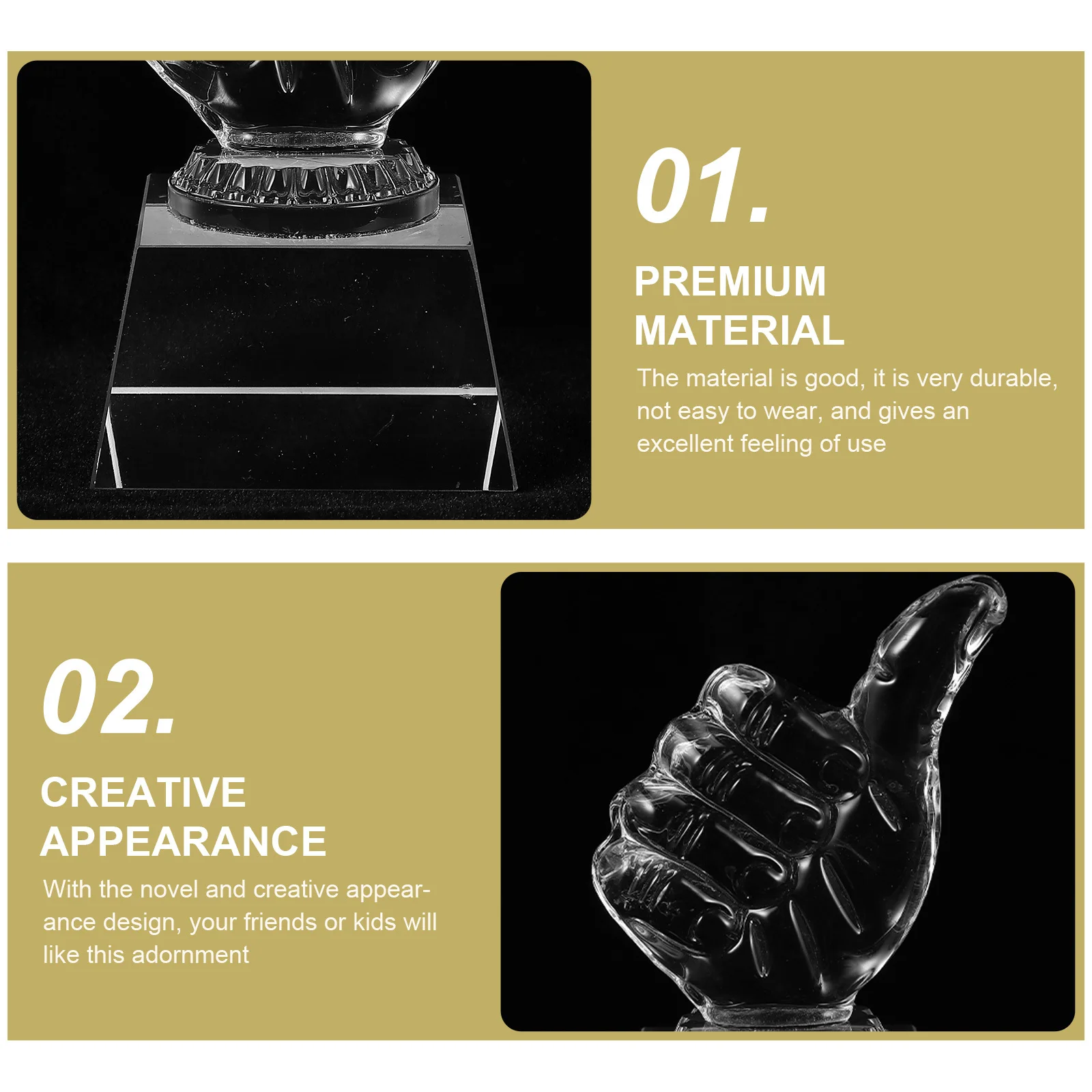 

Crystal Trophy Decorative Award Trophy Transparent Prize Accessory for Courtyard Decoration Handcrafted Design