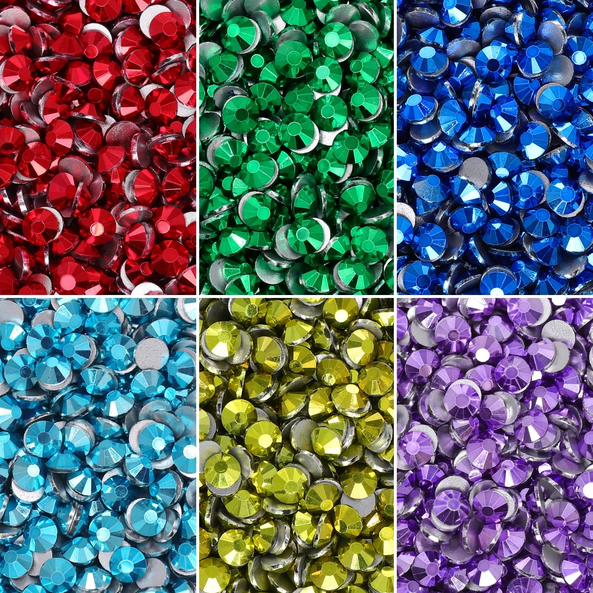 QIYI SS4-SS30 Top Quality K Gold Series Glass Rhinestones Crystal Glitter Strass Flat Back Glue On Stones For Nail Art DIY