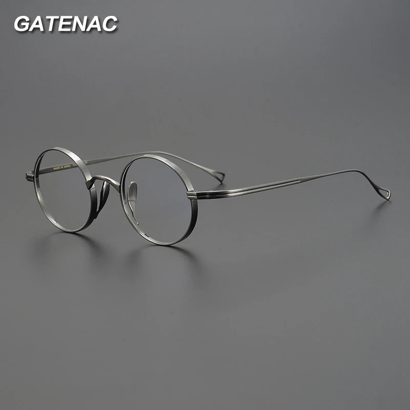 Vintage Pure Titanium Eyeglasses Frame Men Retro Round Small Face Glasses Frame Women Japan Luxury Brand Designer Eyewear