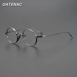 Vintage Pure Titanium Eyeglasses Frame Men Retro Round Small Face Glasses Frame Women Japan Luxury Brand Designer Eyewear
