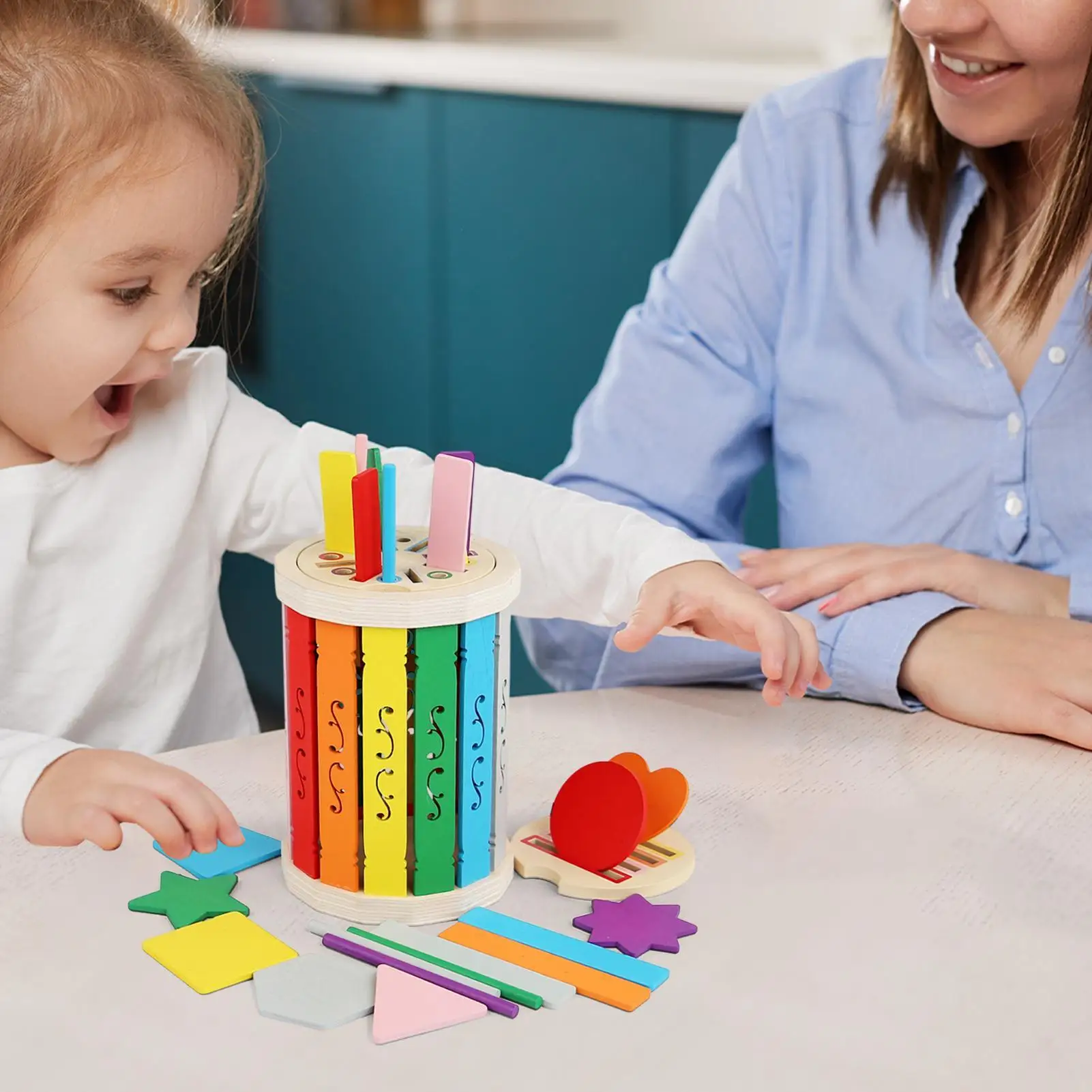 Jouet de tri des couleurs en bois, activités éducatives à motricité Fine, jouets d'apprentissage sensoriel assortis des couleurs pour garçons et filles, enfants à la maison