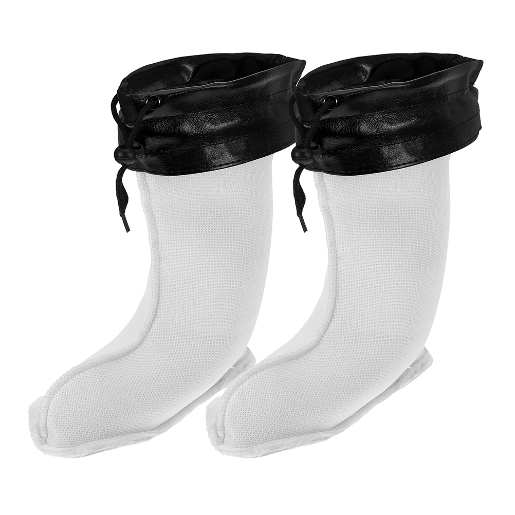 1 쌍의 레인 부츠 라이너 면 양말 남성용 두꺼운 따뜻한 절연 탈착식 내부 라이닝 겨울 추운 날씨 보호용