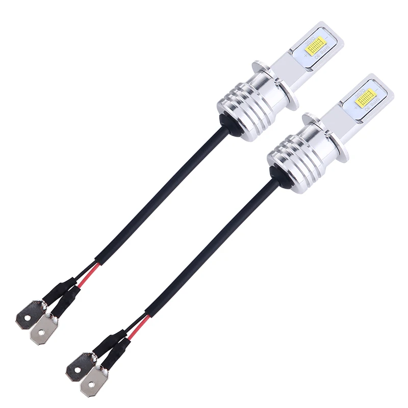 2Pcs H3 LED Headlight Bulb LED H3 Car Light Fog Lights1:1 Size Replica Replacement Halogen Lamp 80W 12V 24V Auto Lamp