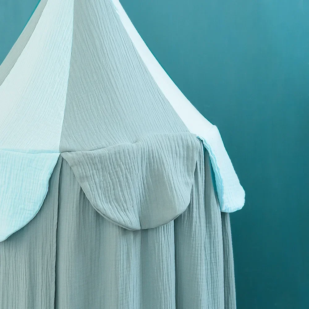 Nordic Style Double Layer Gauze Bed Canopy Pure Cotton Breathable Anti Mosquito Cover view 3