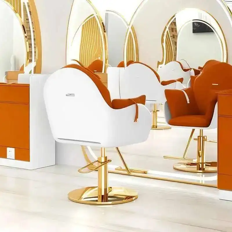 

Ergonomic Furniture Beauty Perm Salon Professional Equipment Barber Chair Silla Hair Stylist Down Rotating Chairs Barbero Stuff