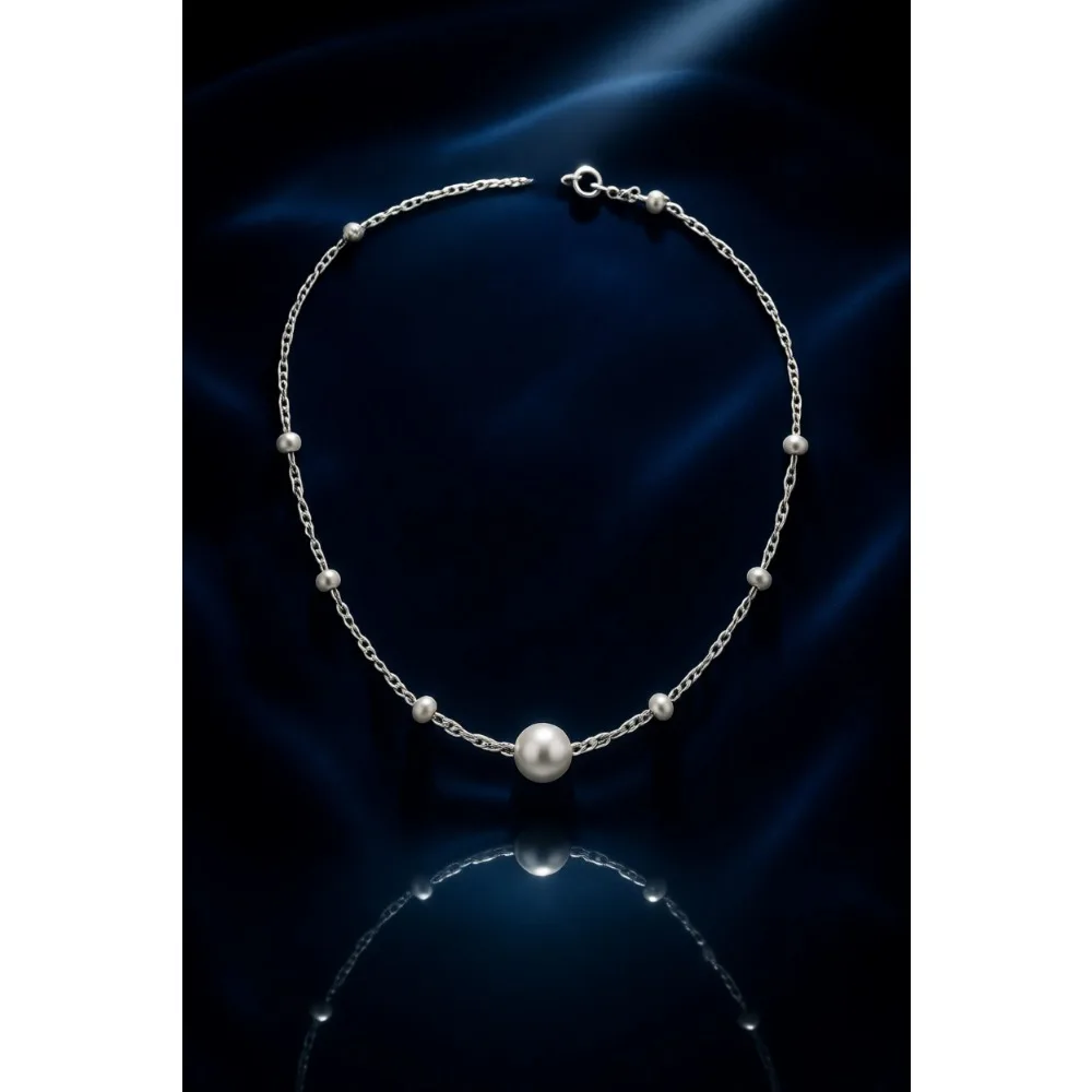 

Итальянское ожерелье из стерлингового серебра 925 пробы с цепочкой-бусинами в стиле Сингапур для женщин