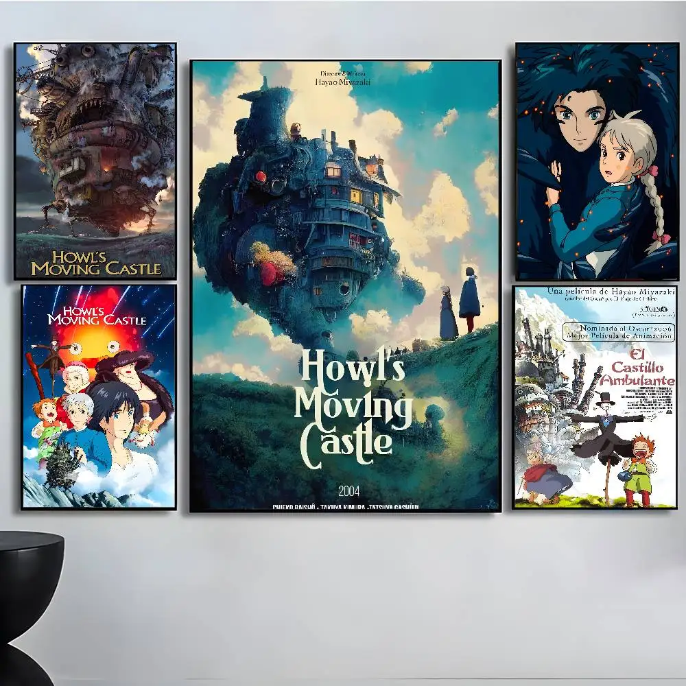 الكرتون الكلاسيكية أنيمي Howls M-Moving C-القلعة المشارك الفن مع يطبع غرفة نوم المنزل غرفة المعيشة الديكور هدية #2
