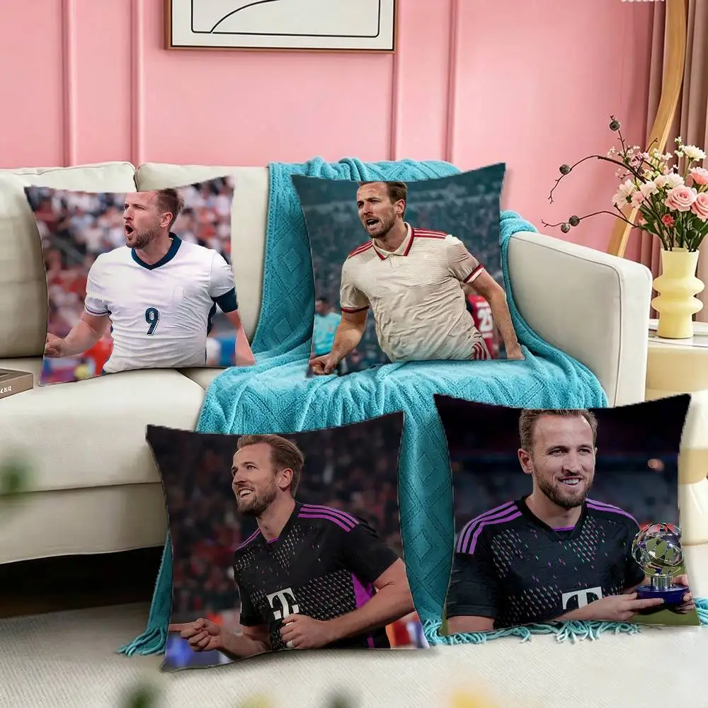 

Football Star Harry Kane Pillow Case Square Double-Sided Sofa Cushion Cover Bedroom Bedside Pillow