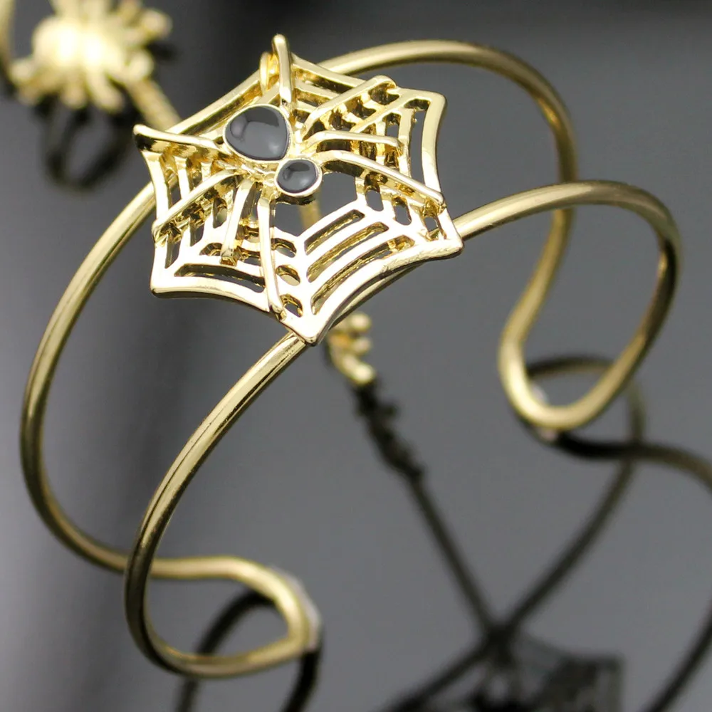 Spider Cuff Bracelet For Women Web Slave Chain Hand Harness Fashion Bangle Halloween Jewelry Girl Friendship Gift Accessories image 3