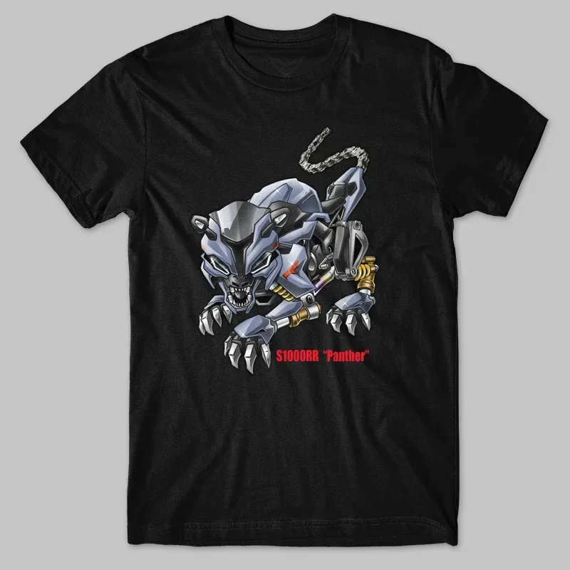 Classic German Motorcycle S1000RR Panther Transfiguration Inspired T-Shirt 100% Cotton O-Neck Short Sleeve Casual Mens T-shirt