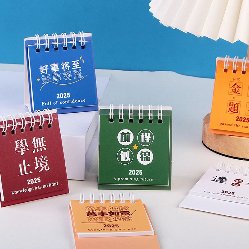 2025 Mini Desk Calendar Portable Office Decoration Desktop Small Monthly Planner Calendar Daily Memo Calendar Study Plan