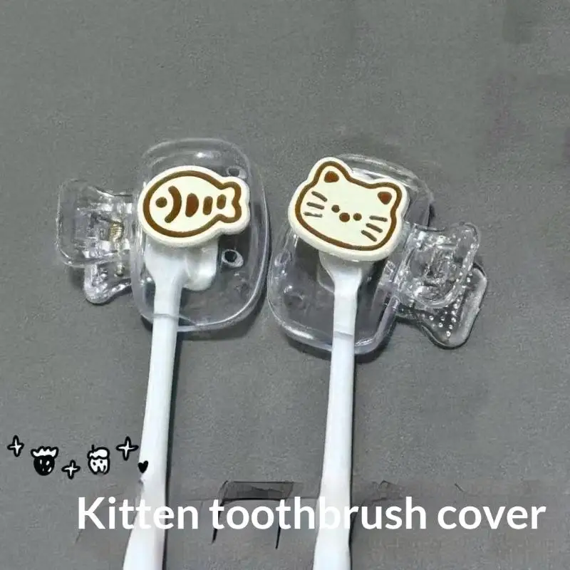 4Pcs Cute Travel Toothbrush Head Covers Protector Cap Brush Pod Case Protective Portable Plastic Clip For Household Travel