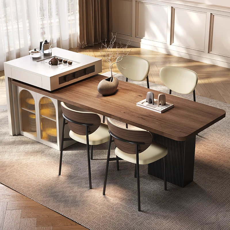 Functional Drawer Dining Tables Large Electric Wood Extendable Dining Tables Kitchen Luxury Mesas De Jantar Home Furniture