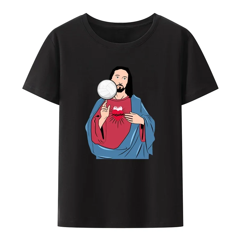 Jesus The Ultimate Deadlifter Funny Graphic Print T-shirt Leisure Breathable Clothes Men Clothing Style Short Sleeve Loose Tee image 3