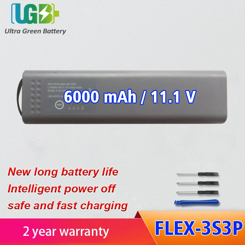 

UGB New FLEX-3S3P Battery For GE Carescape Monitor B650 B105 B125 Battery 2036984-001 Rechargeable Battery 11.1V 6 Ah 67 Wh