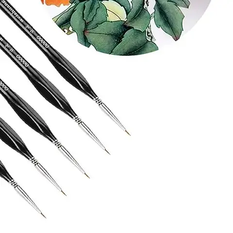 

5Pcs 00000 Precision Fine Tip Paint Brush Set For Acrylic Models Mini Miniature Detail Nylon Hair Thin Extra Fine Paintbrushes