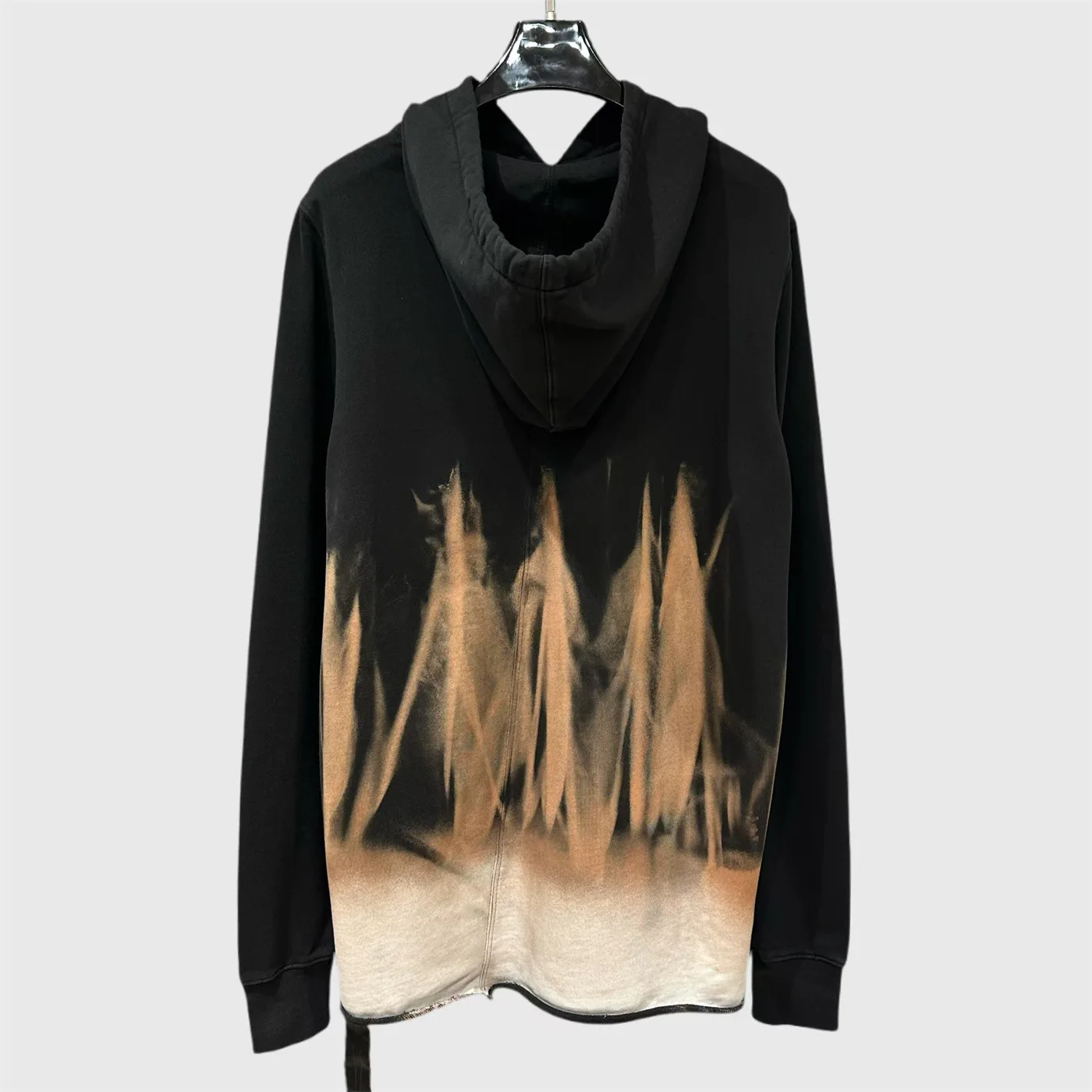 2025AW Dark Style New Flame-Print Oversized High Street Hoodie Men's Casual Knit Jacket Men's Clothing Women's Clothes