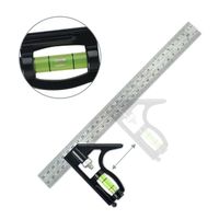 300mm Stainless Steel Angle Combination Square Ruler Mobile Horizontal Movable 45Degree Right Carpenter Level Moving Woodworking