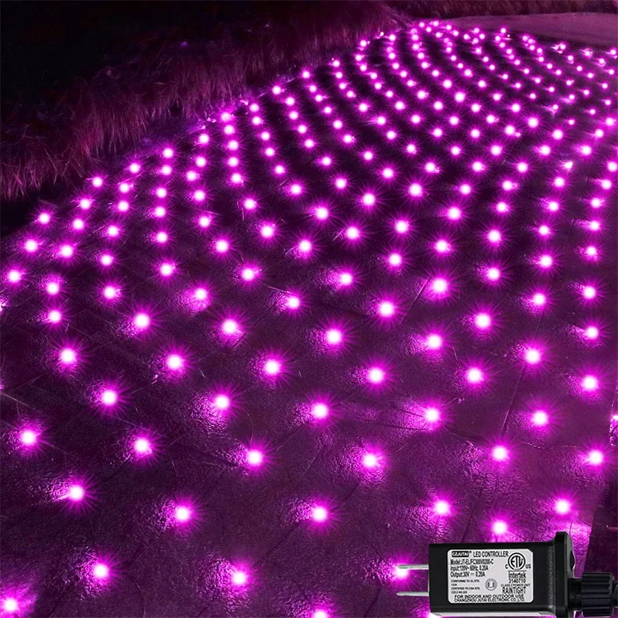 3 x 2 m, sichere Spannung, LED-Netz-Mesh-Feen-Lichterkette, 200 LEDs, Bäume, Büsche, Licht, Garten, Hängen, Netzlicht, Hochzeit, Party, Girlande