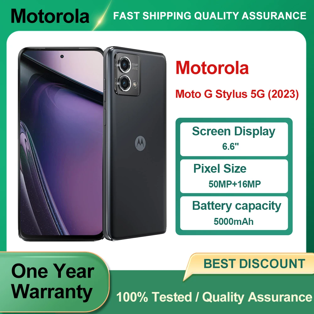 هاتف موتورولا موتو جي ستايلس 5G (2023) XT2315 الذكي وحدة المعالجة المركزية كوالكوم سنابدراجون 6 شاشة 6.6 بوصة بصمة أندرويد 13 هاتف مستعمل