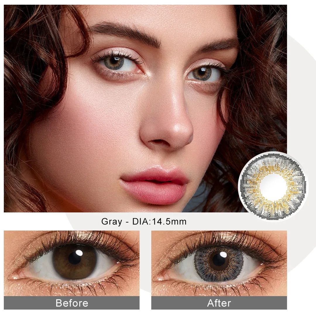 3 Tone Color Contact Lenses For Eyes Brown Contact Lens Beauty Pupilentes Cosmetic Eye Contacts Eye Color Lenses