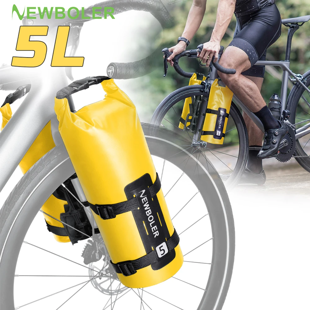 NEWBOLER 2026 Sacoche de fourche de vélo portable et étanche 5L, Sacoche de vélo portable, Sacoche pour trottinette électrique, Sacoche avant de vélo, Sacoche de fourche de vélo