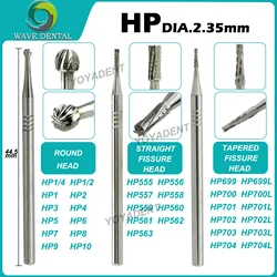 Onda-brocas dentárias de carboneto de tungstênio, hp dia, 2,35mm, para cone nasal reto, mão, ferramentas dentista, 5 peças