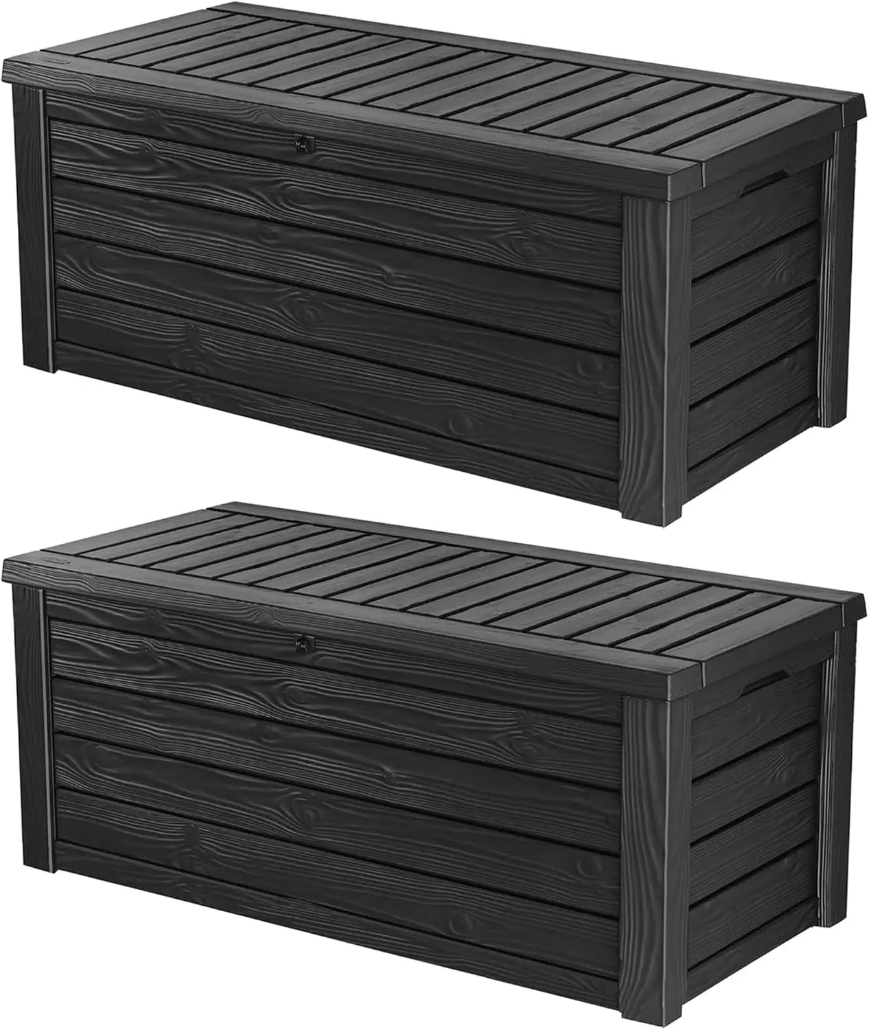 Outdoor Plastic 150 Gallon Deck Storage Box Organizer for Patio Furniture,2 Pack